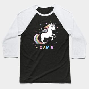 Magical Unicorn 6th Birthday T-Shirt – Celebrate Turning Six with Style! Baseball T-Shirt